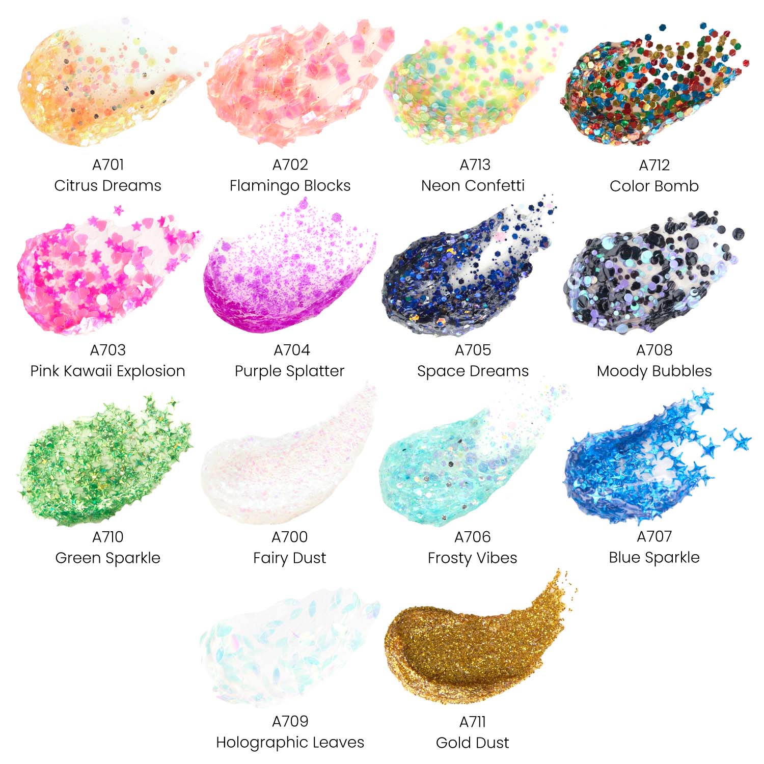 Arteza Glitter Acrylic Paint, 14 Iridescent Colors, 2 fl oz Bottles, Transparent Base, Iridescent Paint with Chunky Glitter, Art Supplies for Adding