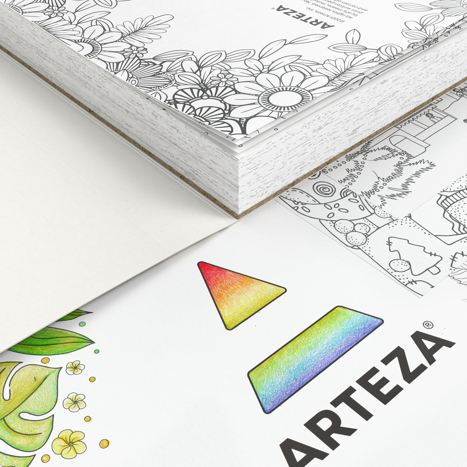 Arteza Adult Coloring Book, Ocean Illustrations, 6.4 inchX6.4 inch - 72 Sheets