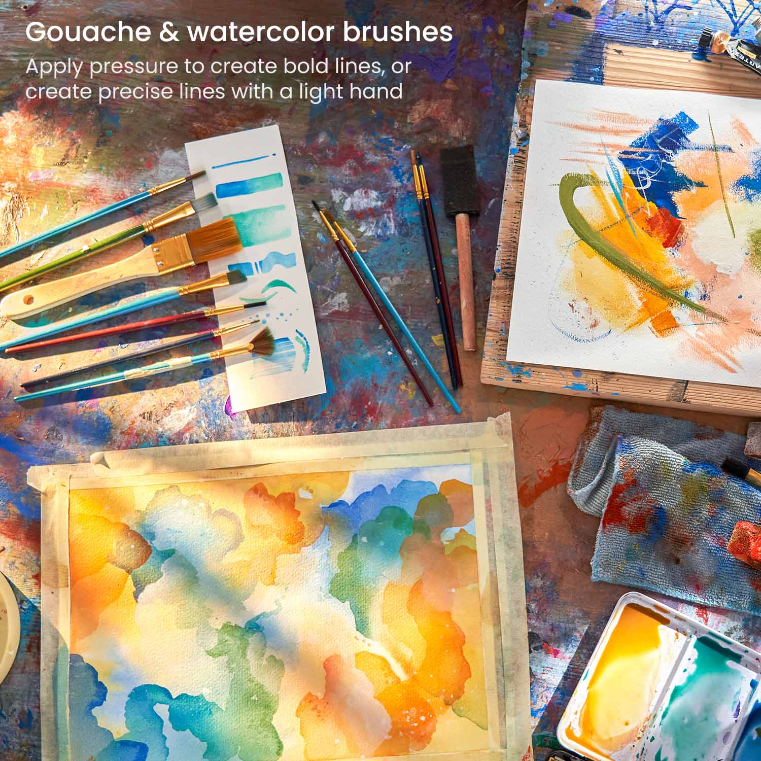 For Gouache, Oil, Acrylic and Watercolor Craft Paint Brushes