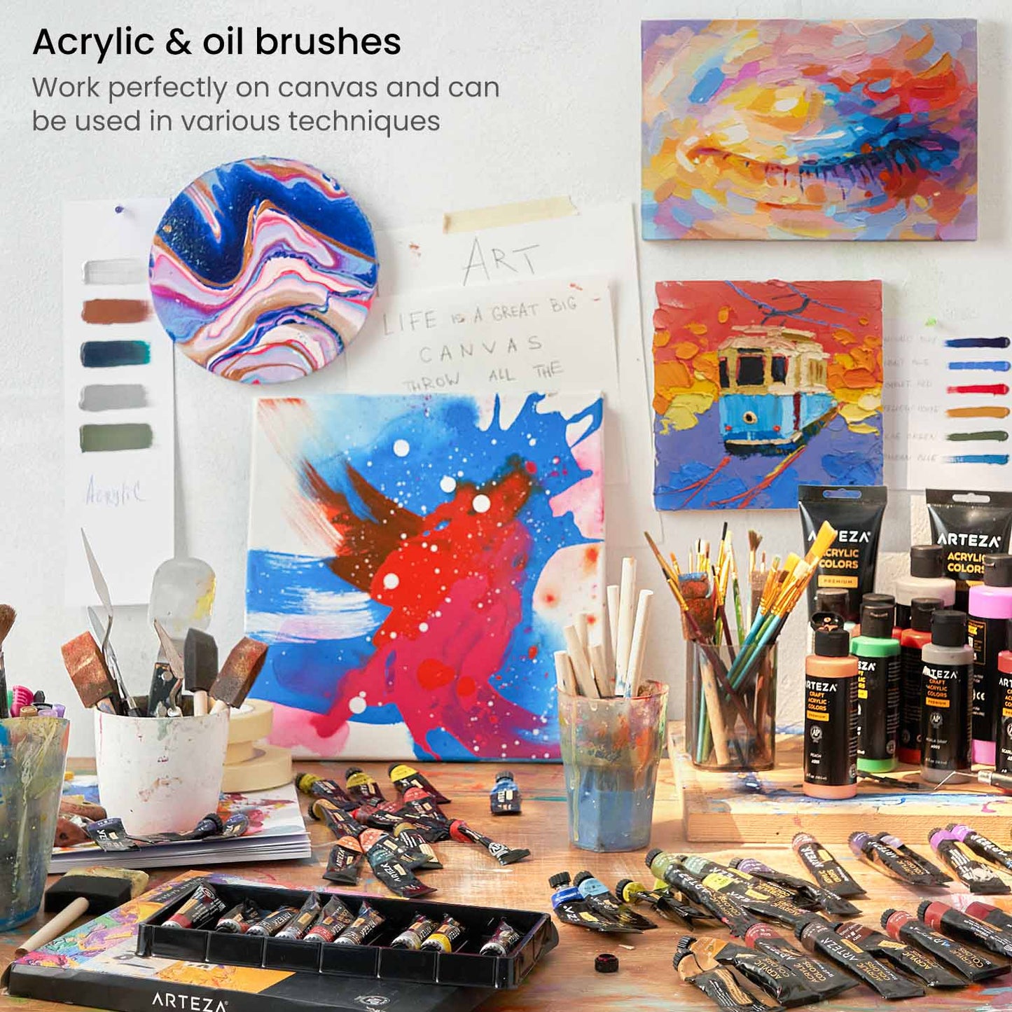Acrylic and Oil Brushes for Craft Brushes