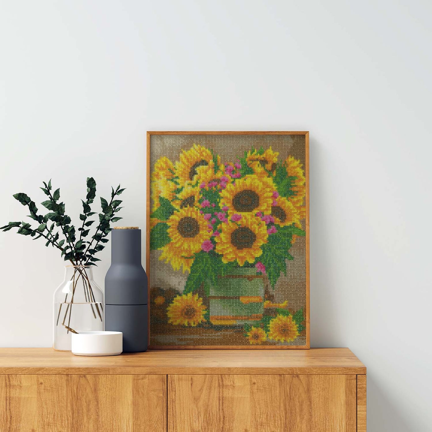 Diamond Painting Craft Set, Daisy & Sunflower, 12" x 16" - Set of 2