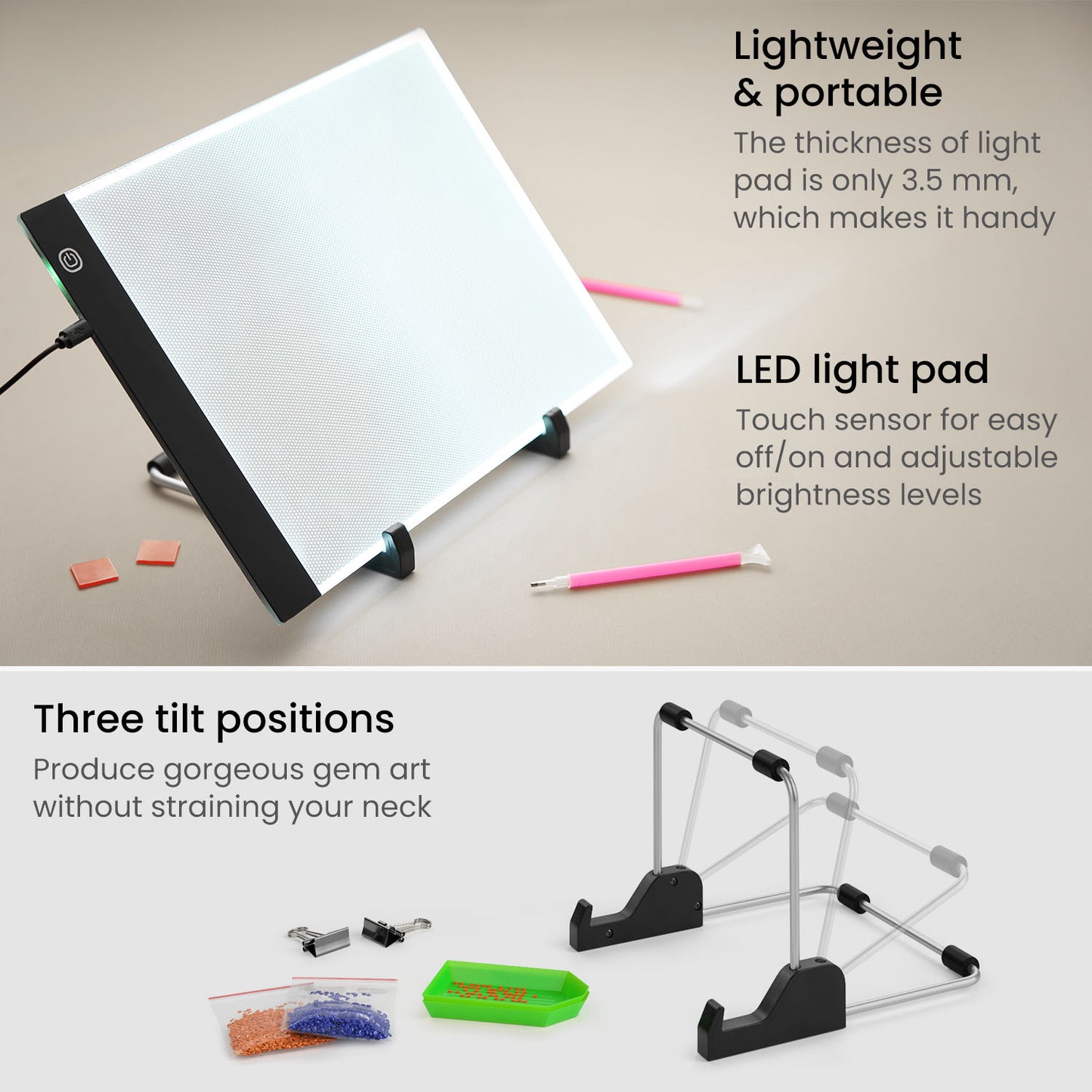 Diamond Art Light Pad & Accessories Kit