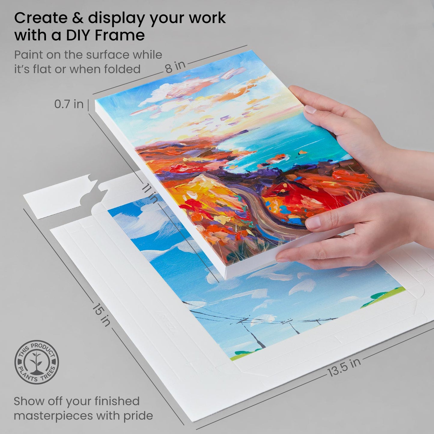 DIY Foldable Canvas Frame, Acrylic, 8" x 11" - 20 Sheets