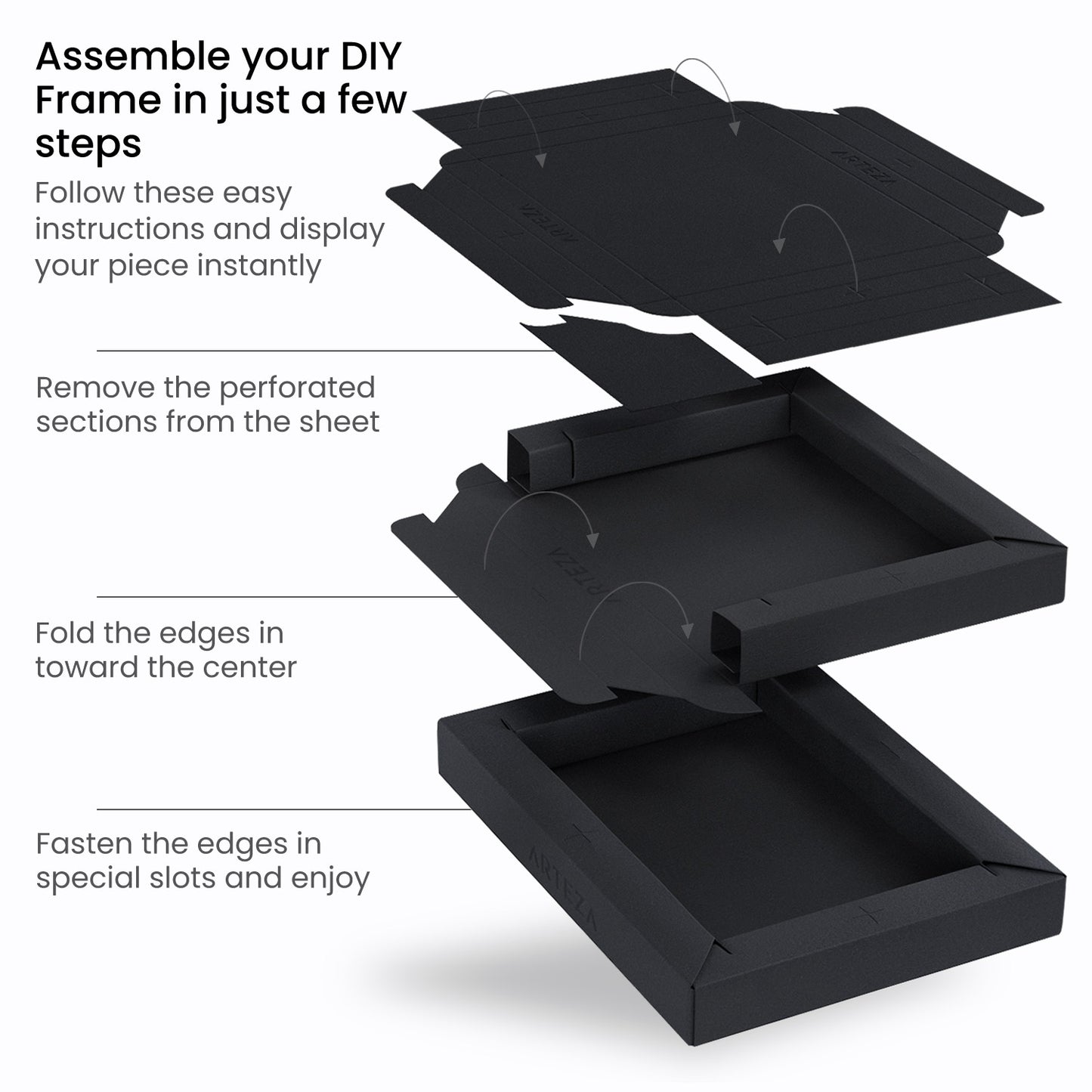 DIY Foldable Canvas Frame, Black, Sketch, 5" x 6.6"- 20 Sheets