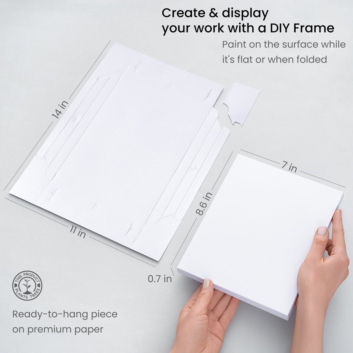 DIY Foldable Canvas Frame, Mixed Media, 7" x 8.6" - 20 Sheets