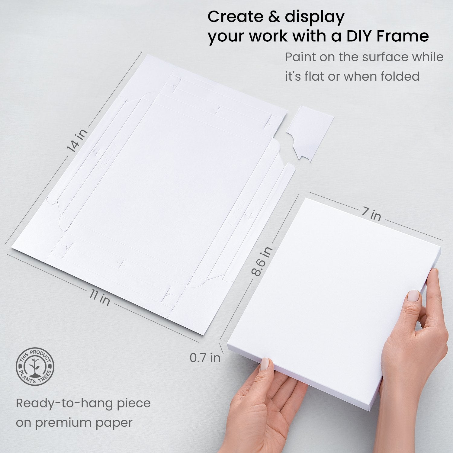 Arteza Mixed Media Paper Foldable Canvas Pad, 7x8.6 Inches, 20 Sheets, DIY Frame