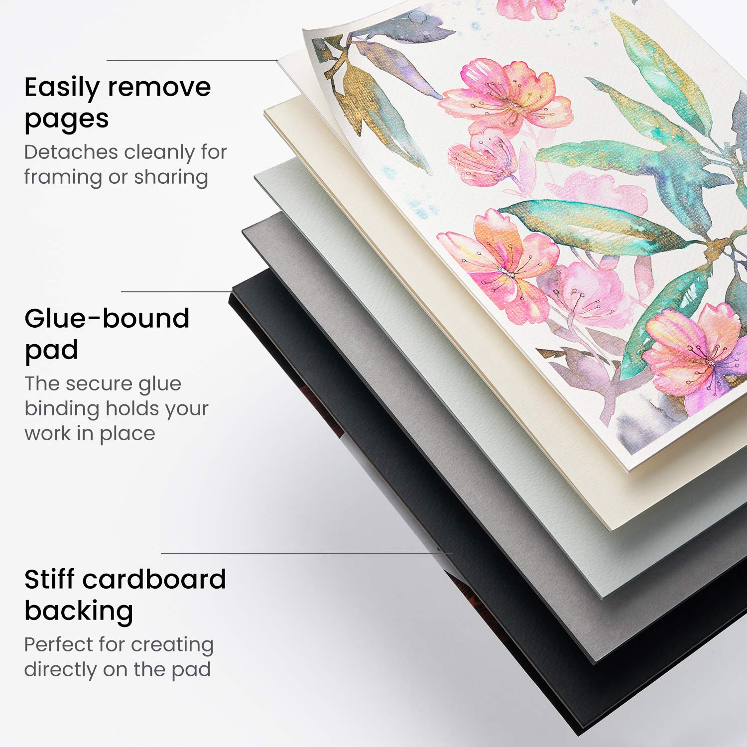 Arteza Expert Watercolor Pad, 100% Cotton, Hot-Pressed, 9 x 12” - 14  sheets