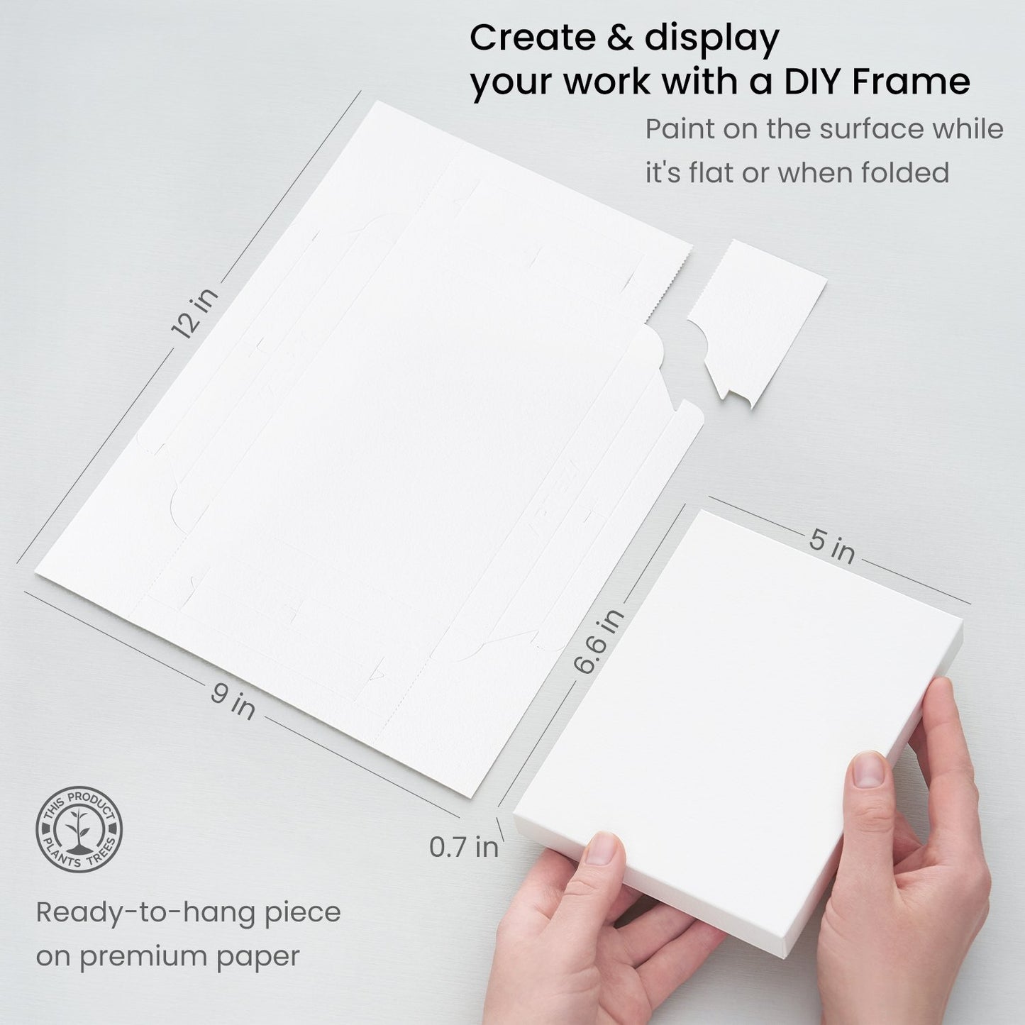 DIY Foldable Canvas Frame, Watercolor, 5" x 6.6" - 20 Sheets
