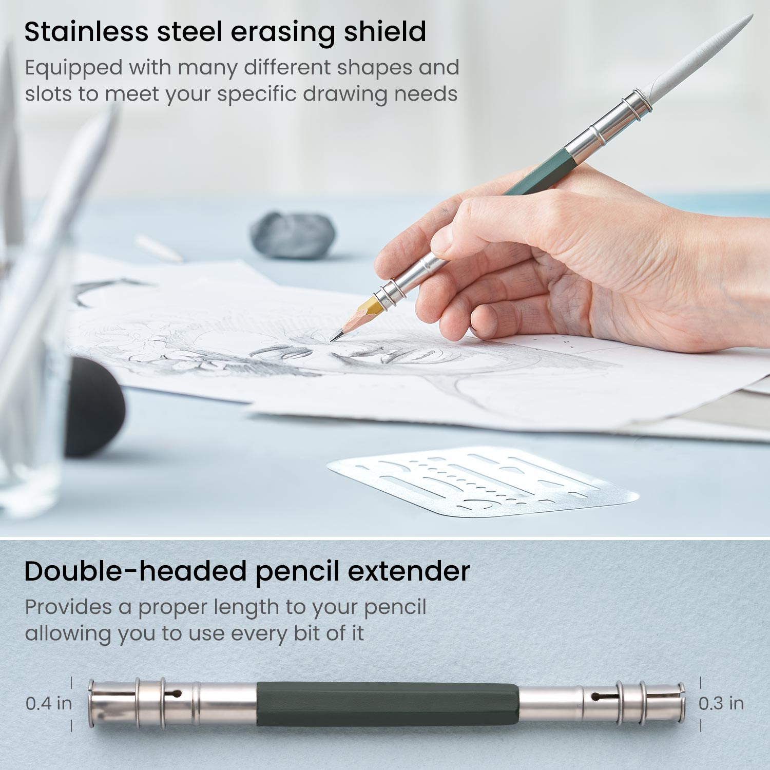 Pencil Extender Art Supplies, Single Head Pencil Extender