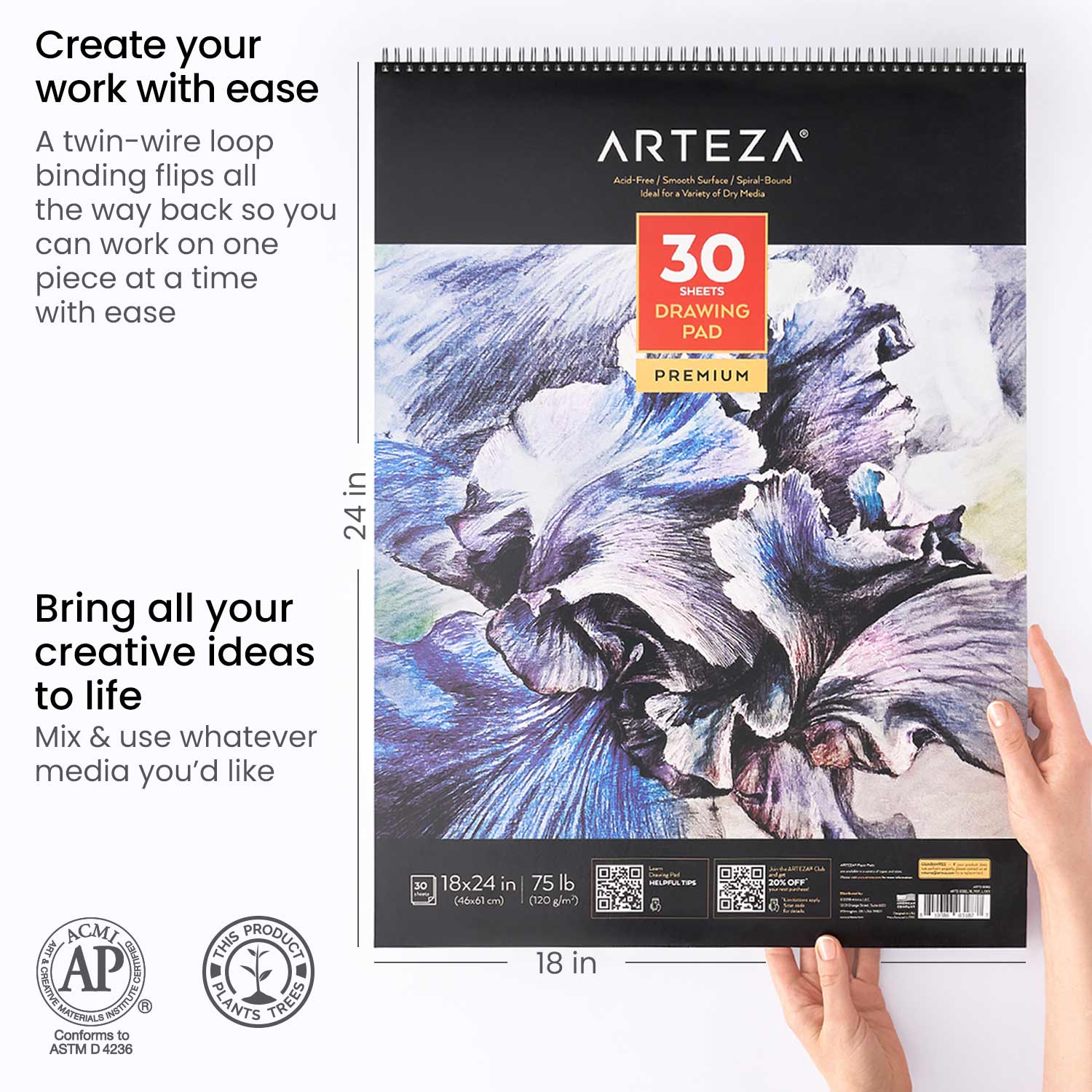 18x24 Drawing Pad, 30 Sheets - Pack of 2