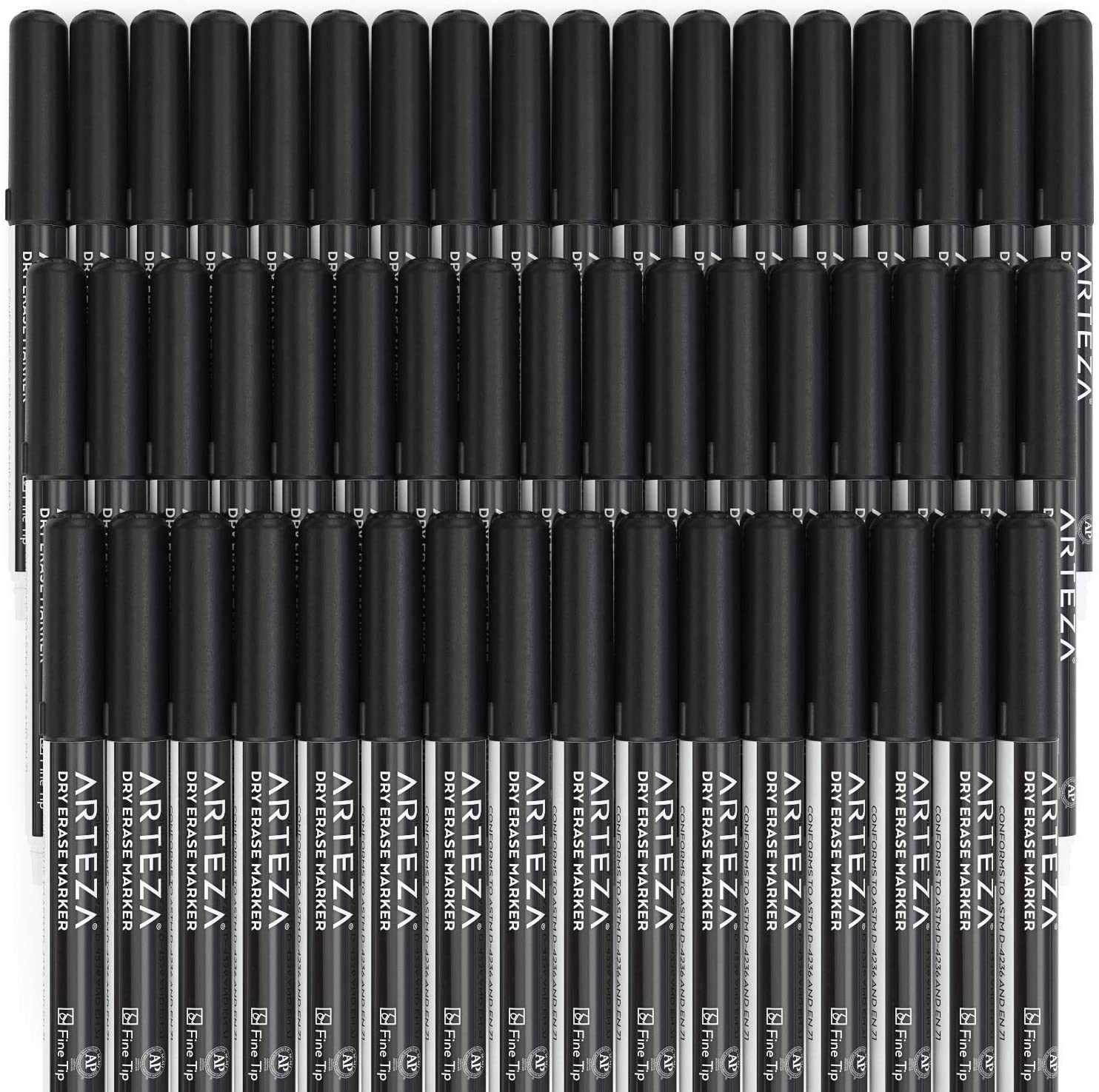 Dry Erase Markers, Black, Fine Tip - Pack of 52