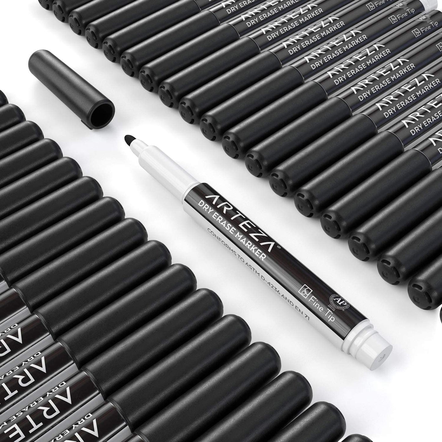 Dry Erase Markers, Black, Fine Tip - Pack of 52