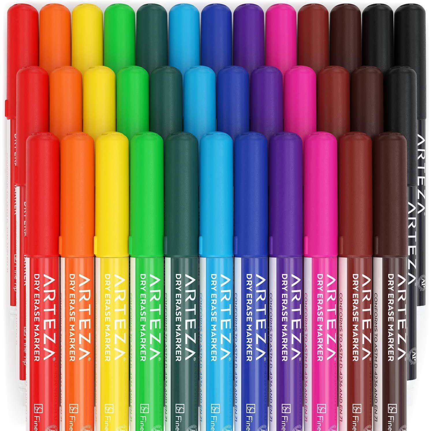  ARTEZA Retractable Colored Dry Erase Markers – 12 Vibrant Color  Jumbo Whiteboard Markers with 2.5-3mm Line Thickness – Classroom Must Haves  for Teachers – Office and Back to School Supplies : Office Products