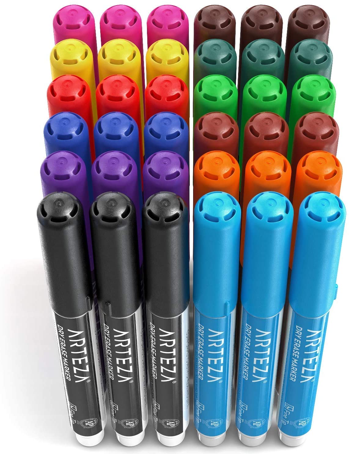 36 Pack Fine Tip Dry Erase Black Markers for Kid's Creativity
