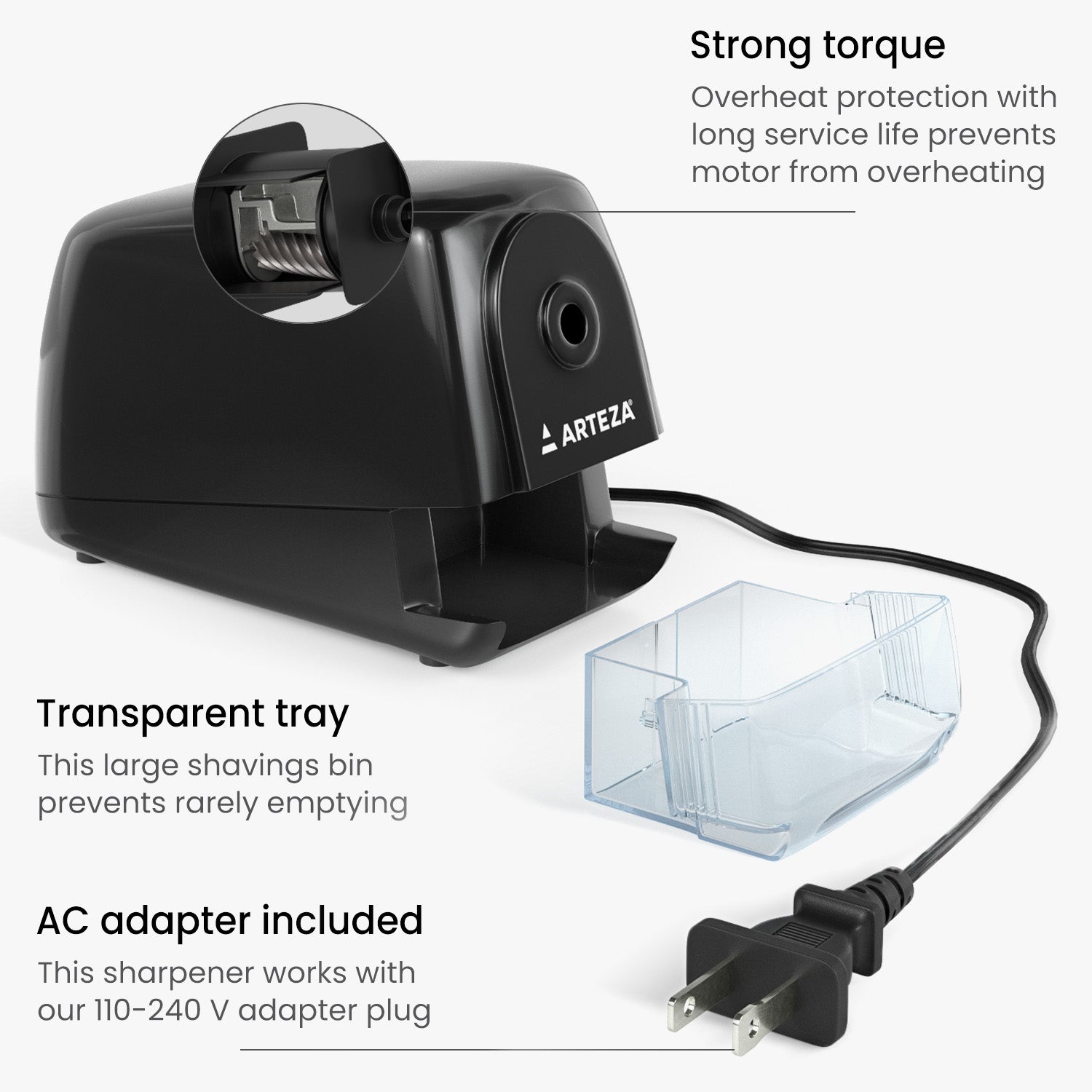 Electric Automatic Pencil Sharpener Black