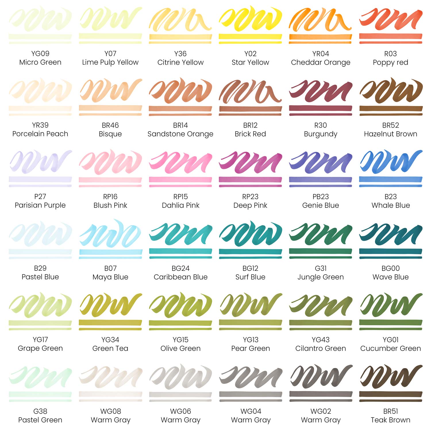 Arteza EverBlend Dual-Tipped Ultra Art Markers, Brush Nib, Flora Colors -  36 Piece 
