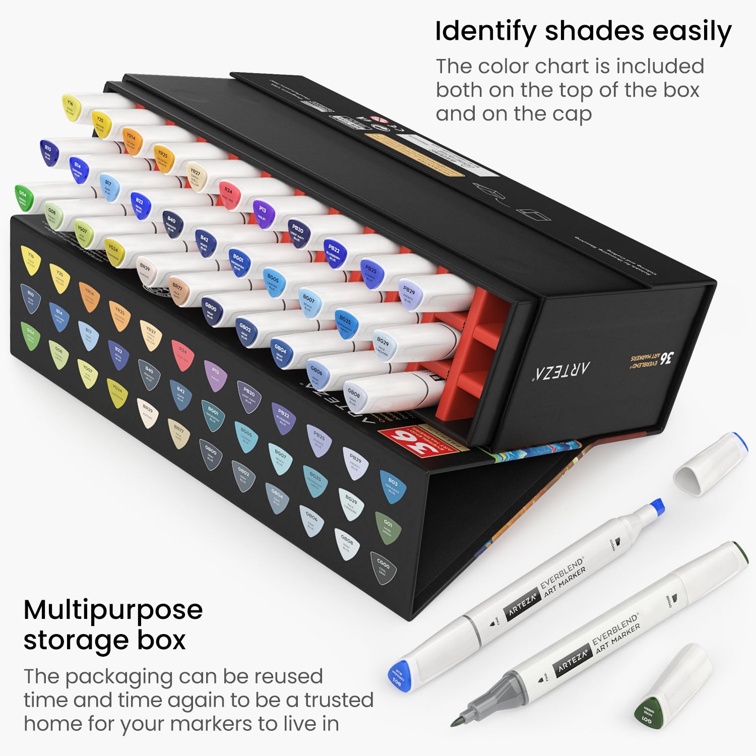 Best Choice Products Set of 168 Alcohol-Based Markers, Dual-Tipped Alcohol  Markers for Adults, Double-Sided Art Kit w/Brush & Chisel Tip, Color Chart