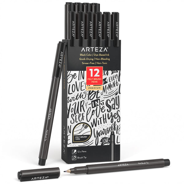 Advertising Paint Brush Pens with Black Handle