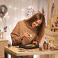 Girl Crafting with Arteza Fine Glitter Metallic Colors