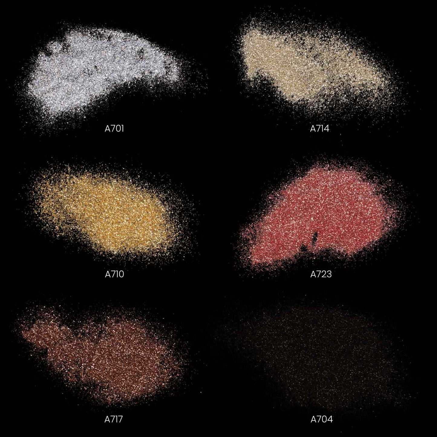 Color Chart on Arteza Fine Glitter Metallic Colors