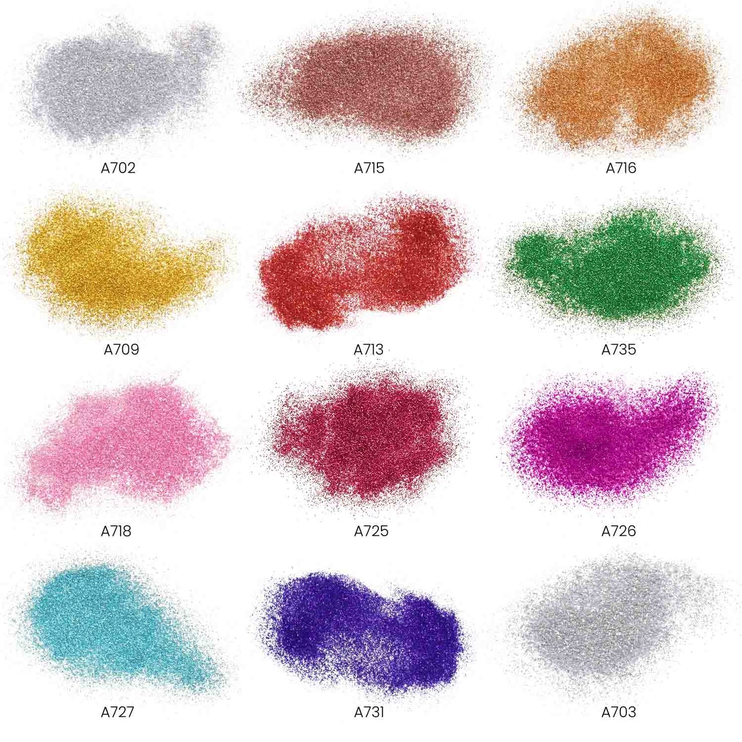 Color Chart with Primary Fine Glitter 