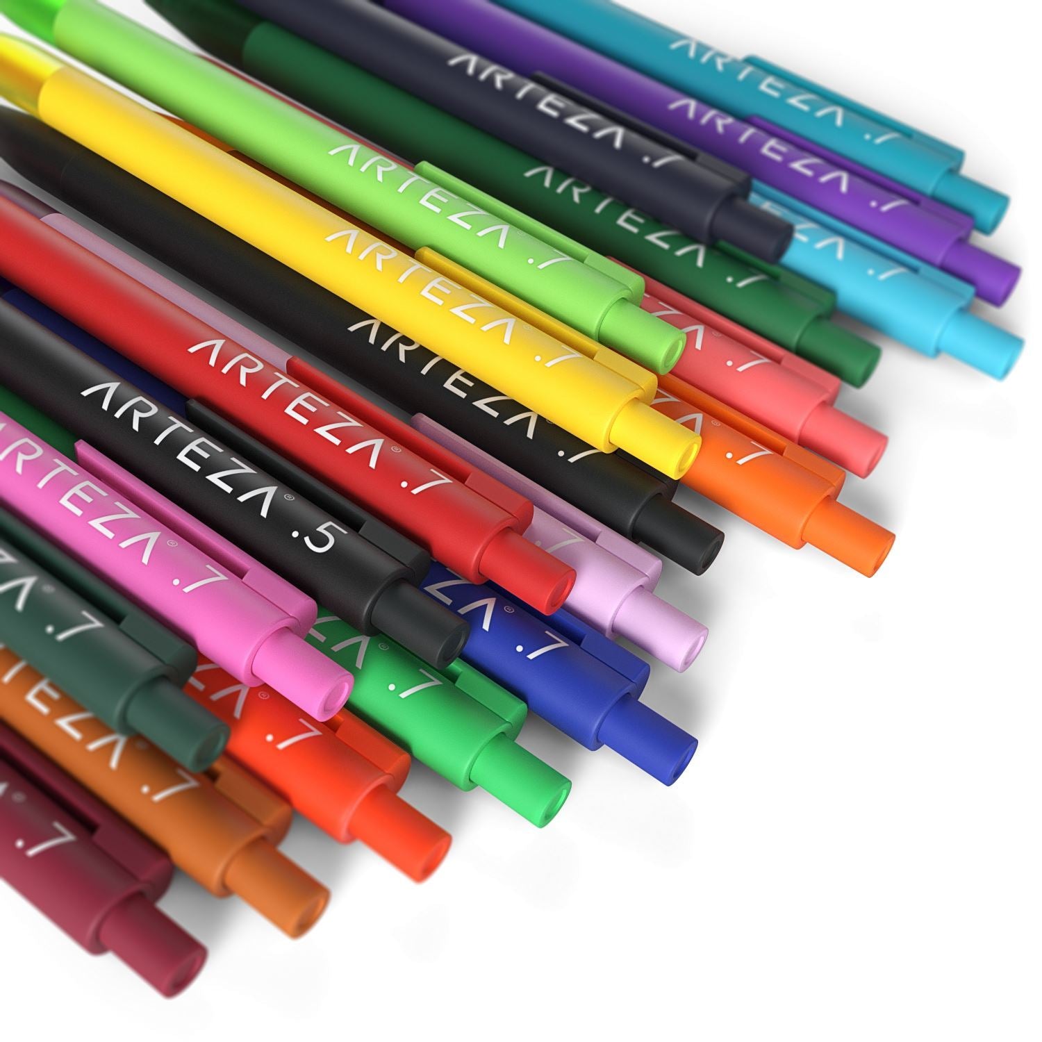 Arteza Retractable Gel Ink Pens Set, Red - Doodle, Draw, Journal - 24 Pack