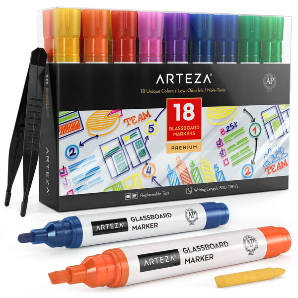 Arteza Premium Acrylic Artist Marker Set, Classic Hues And