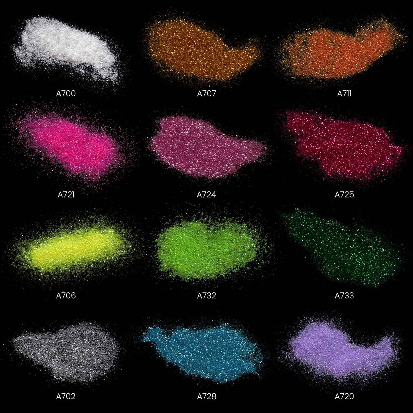 Color Chart with Arteza Fine Glitter Neon and Bright