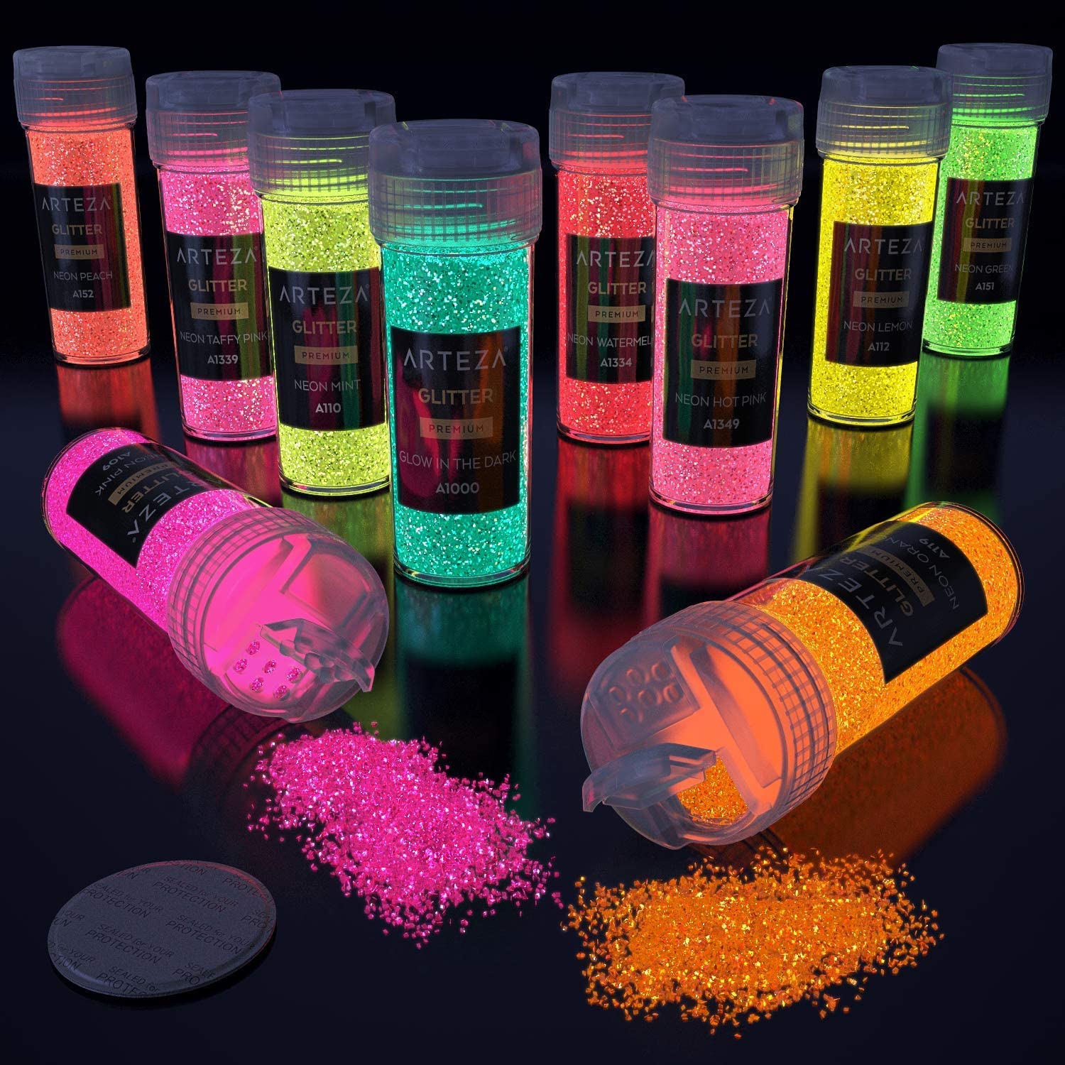 Extra Fine Glitter, Neon & Holographic - Set of 54 – Arteza.com