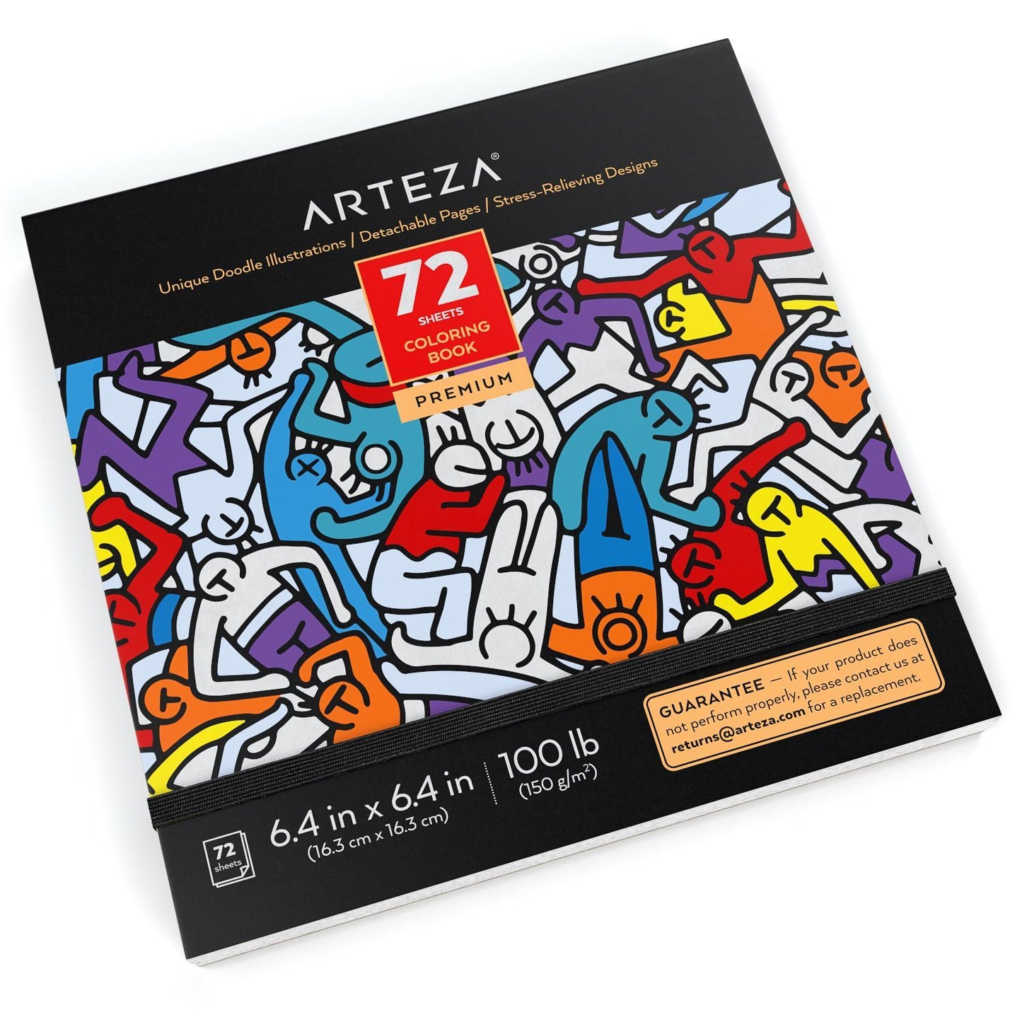 Coloring Book Doodle Illustrations Gray Outlines 72 sheets