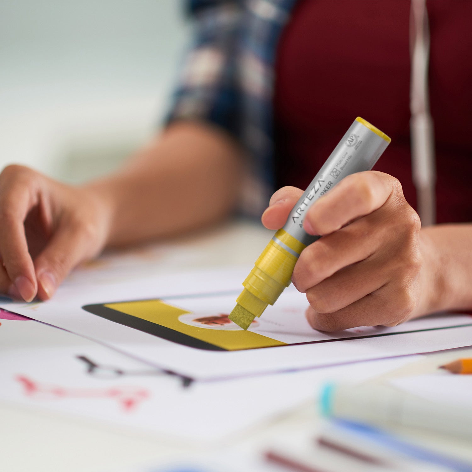 Coloring with Gold Acrylic Markers