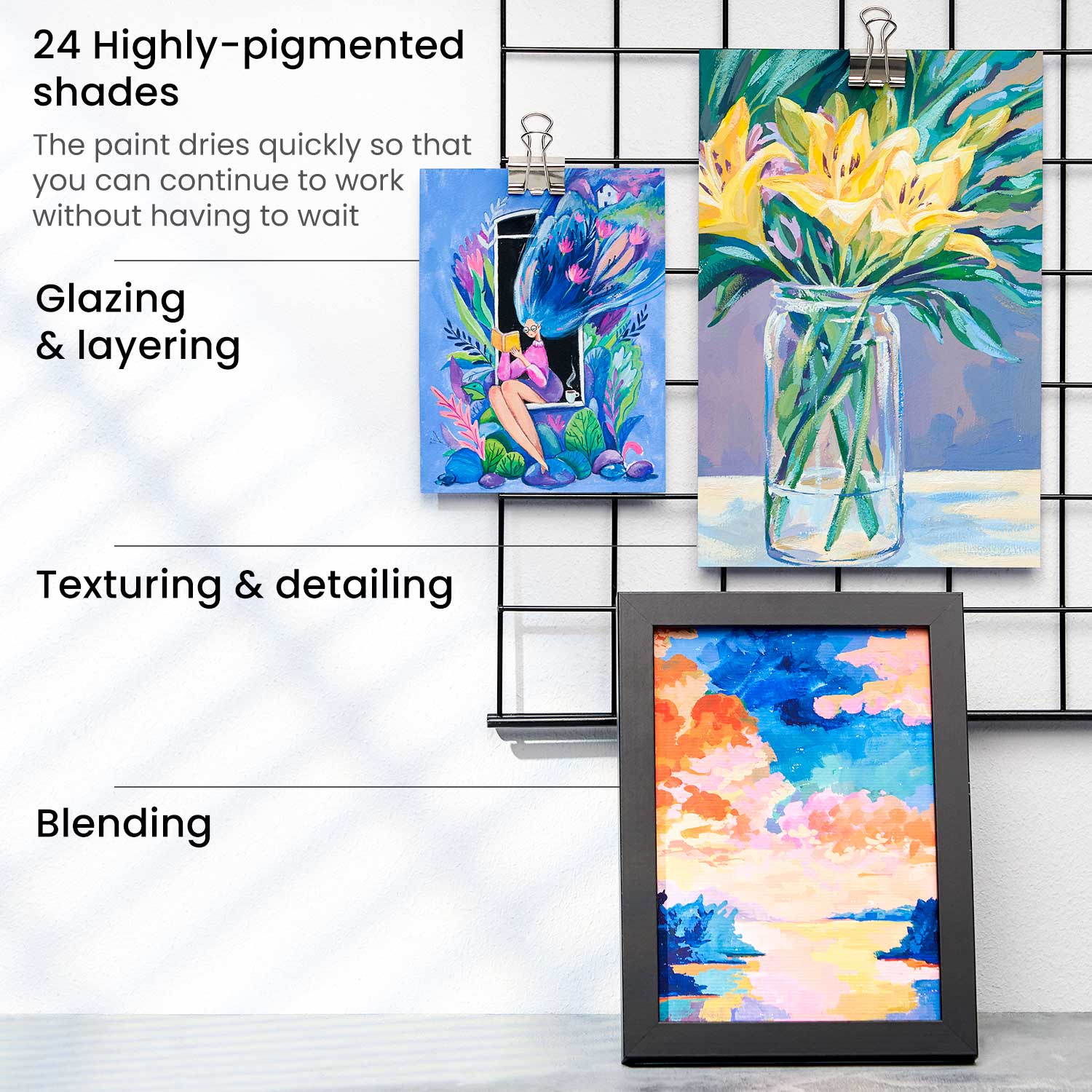 ARTZ-4667 Arteza Acrylic Gouache Paint, Acrylic Paint Set Of 36 Basic  Colors, Matte Finish, (074 Oz, 22 Ml) Tubes, Art Supplies For Profes