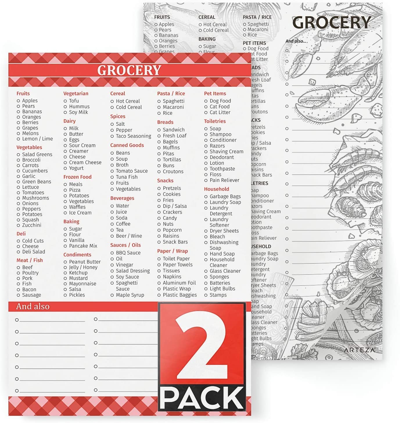 Grocery Lists - Pack of 2
