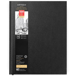 Arteza Art Sketch Book 2-Pack, 8.25x8.25 Inch Drawing Book, 100 Sheets,  Dusty Blue Square Linen-Bound Hardcover Sketch Pad, 110lb 180gsm, Acid-Free