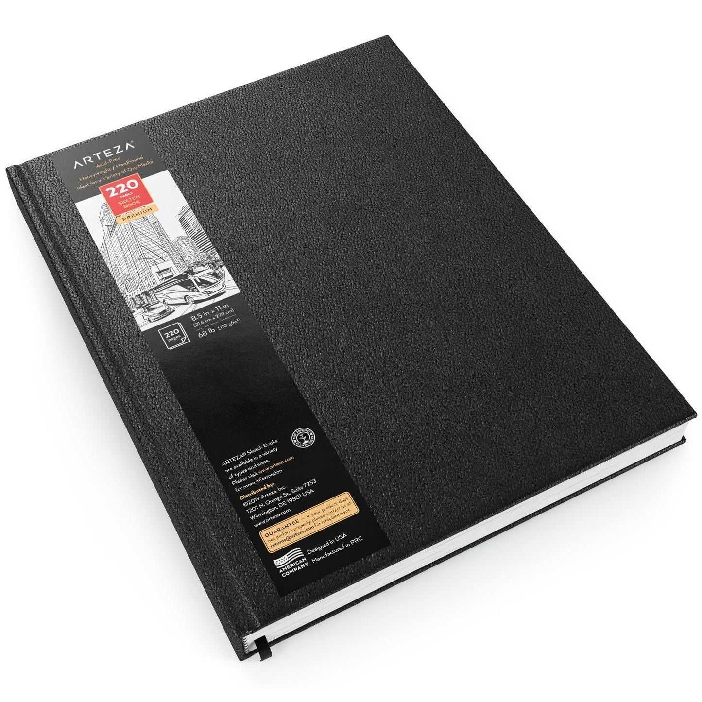 Arteza 8.5x11 Hardbound Sketchbook, Set of 2 Heavyweight Hard Cover Sketch  110