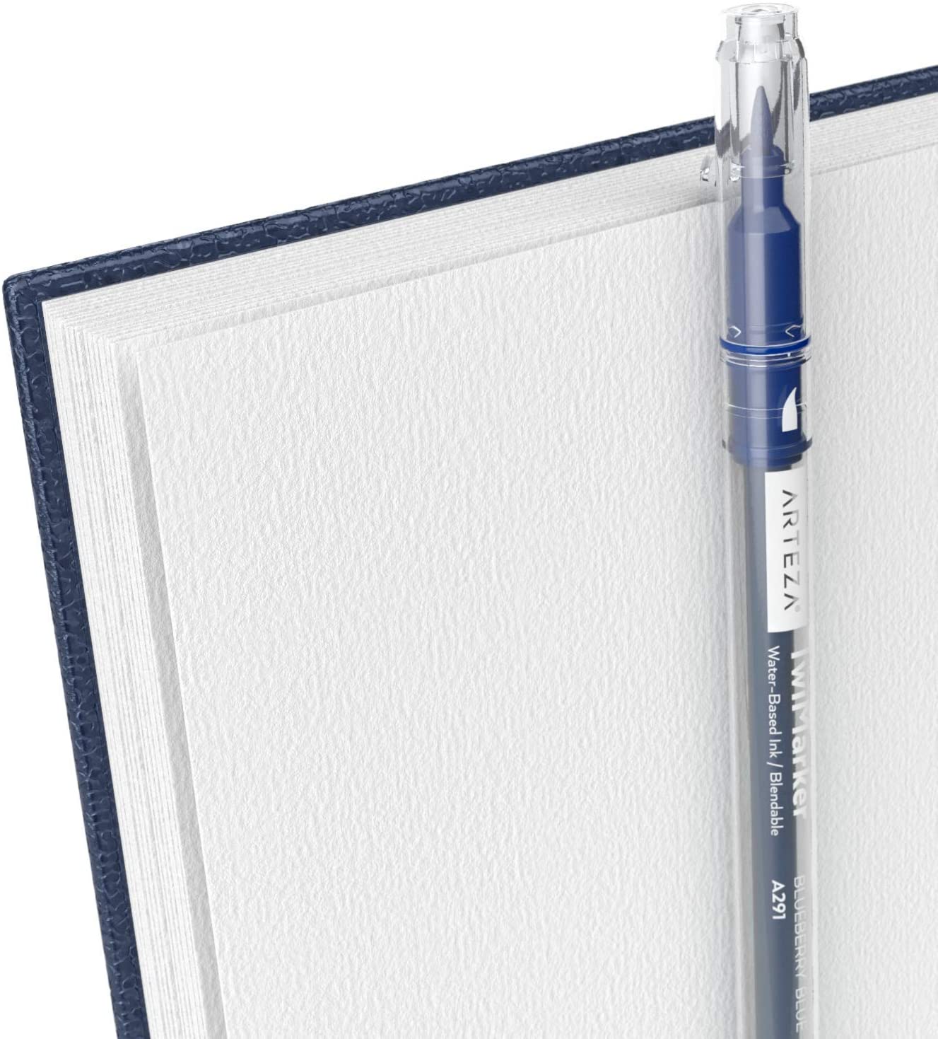 Watercolor Book, Spiral-Bound Hardcover, Blue, 5.5" x 8.5” - Pack of 3