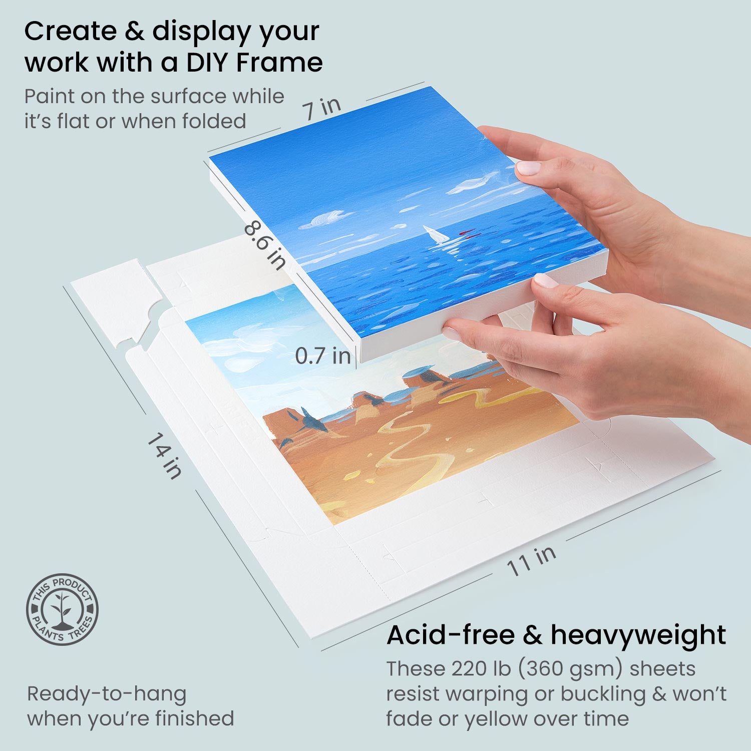 DIY Frame Size Info in Instant Acrylic Painter’s Set