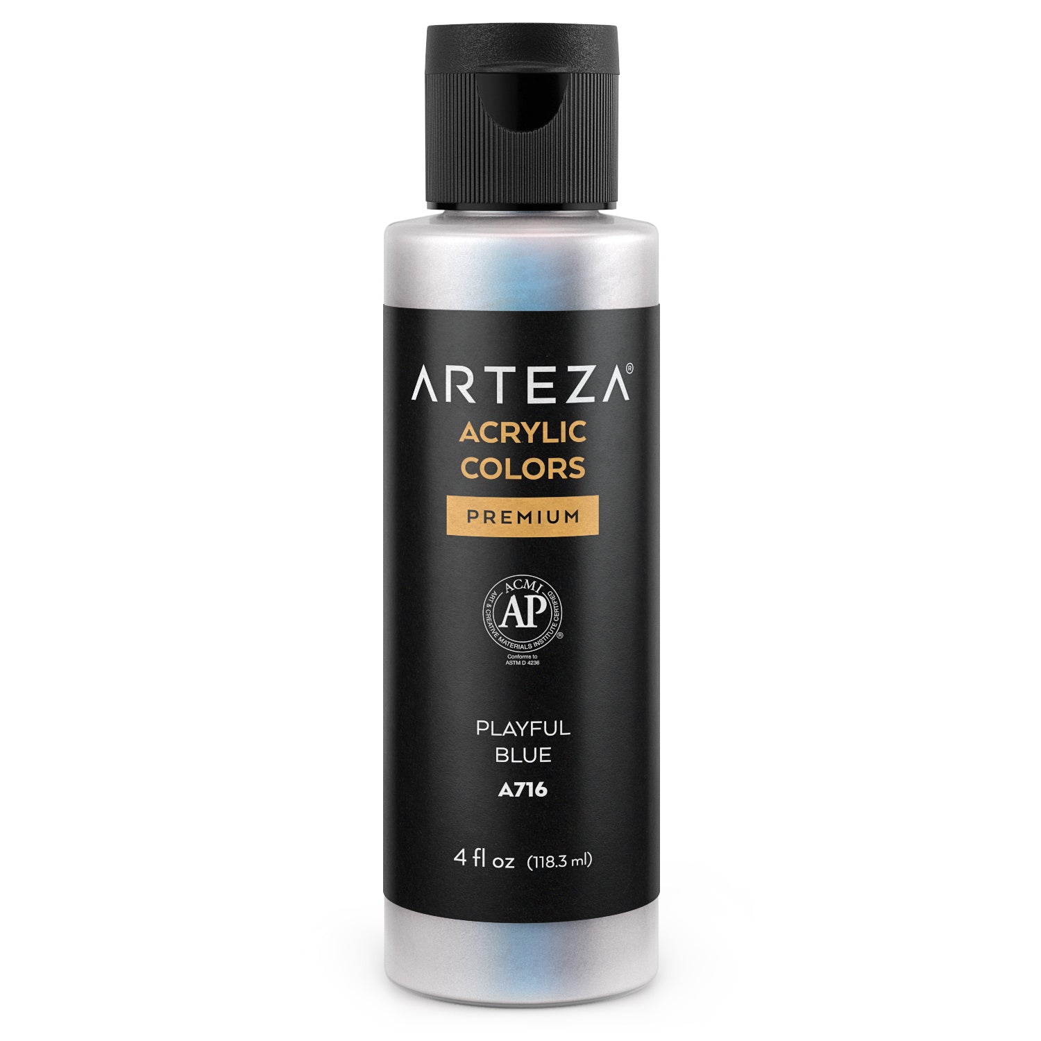 Arteza Iridescent Acrylic Paint, A709 Fancy Black, 118ml Bottle