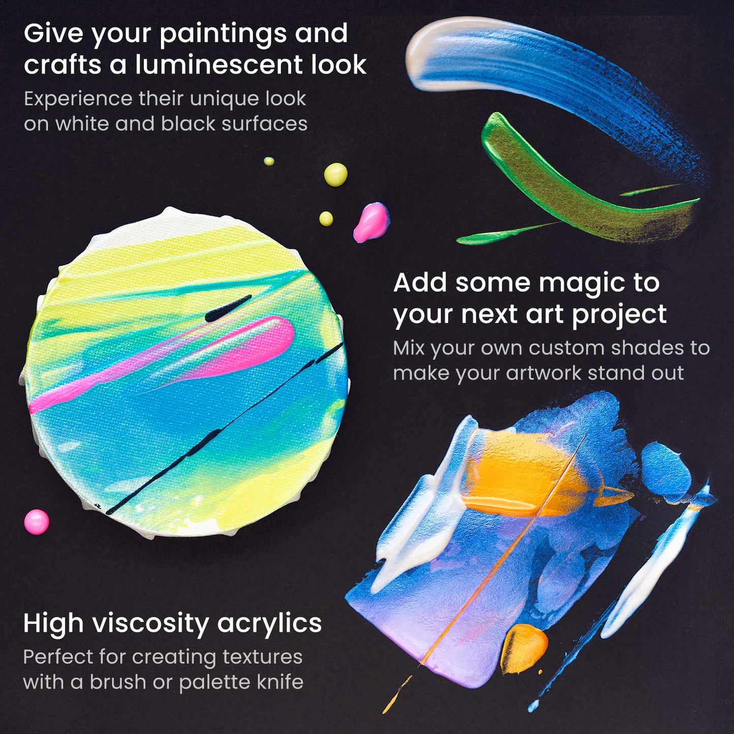 Shimmer Bright Iridescent Craft Acrylic Paint