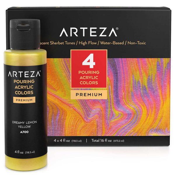 Pouring Acrylic Paint, Orchid Tones - Set of 4 by Arteza