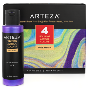 ARTEZA Iridescent Acrylic Paint Set of 10 Galaxy Tones 2 oz/60ml Bottles   810024625154