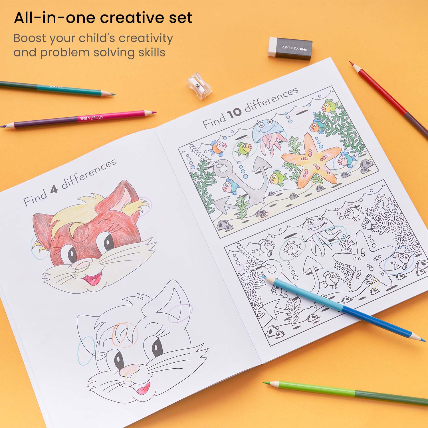 Fun and Creative Kids Activity Book of Tell the Difference 