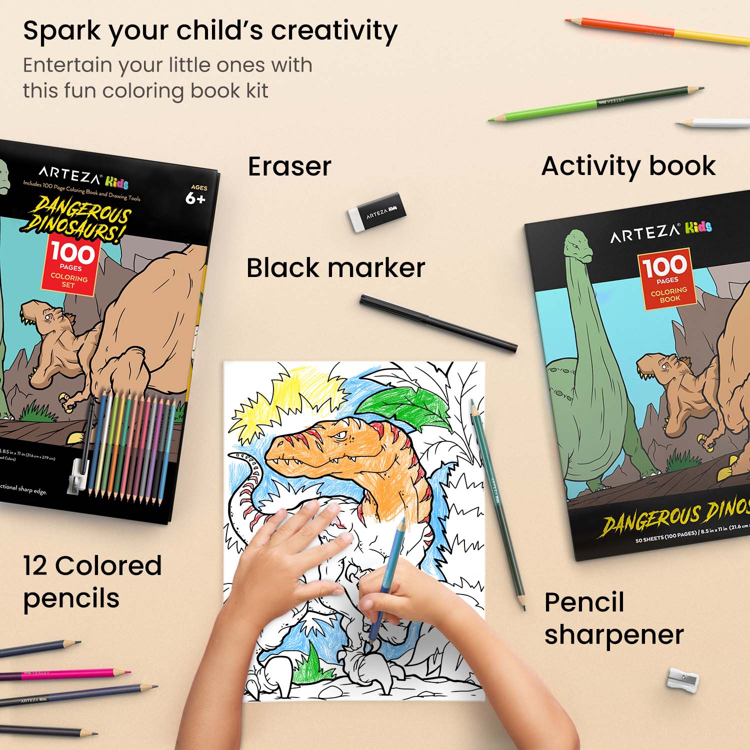 Kids Coloring Markers Set Color Book Drawing Activity Colored Pen