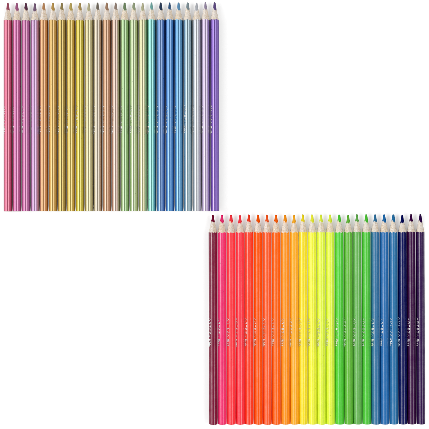 Kids Colored Pencils, Neon & Metallic - Set of 48 –