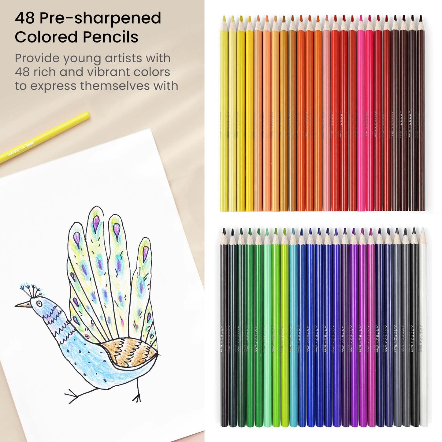 Kids Colored Pencils - Set of 48