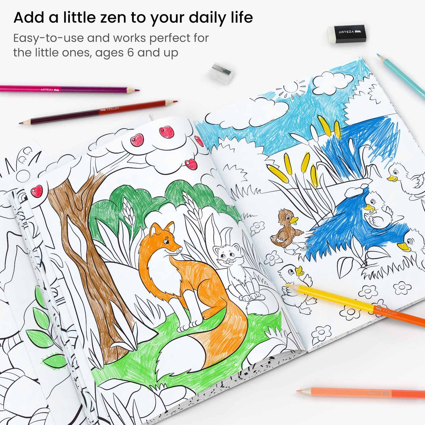 Kids Coloring Book Kit, Animal Kingdom