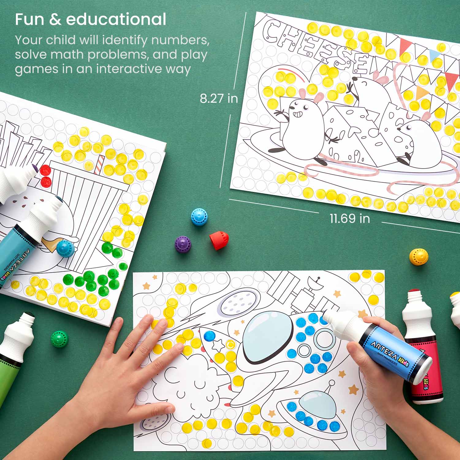 Kids Coloring Dot Marker Activity Book Set | Arteza