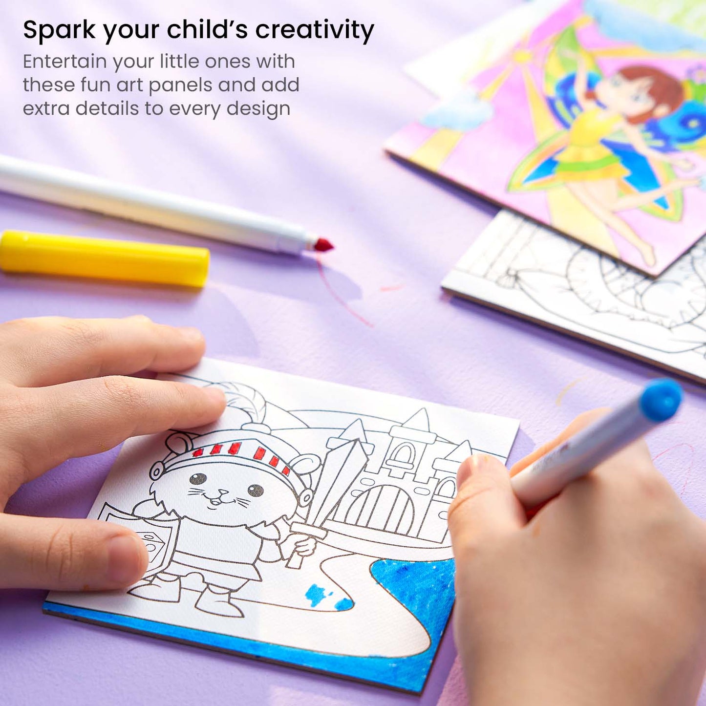 Arteza Kids Coloring Kit, 5 Safari Jigsaw Puzzles, 16 Crayons, 6 Tubes of  Glitter Glue, 5 Frames, DIY and Screen-Free Kids' Activities, Craft and Art
