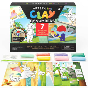 Kids Clay by Numbers Kit, Dinosaurs