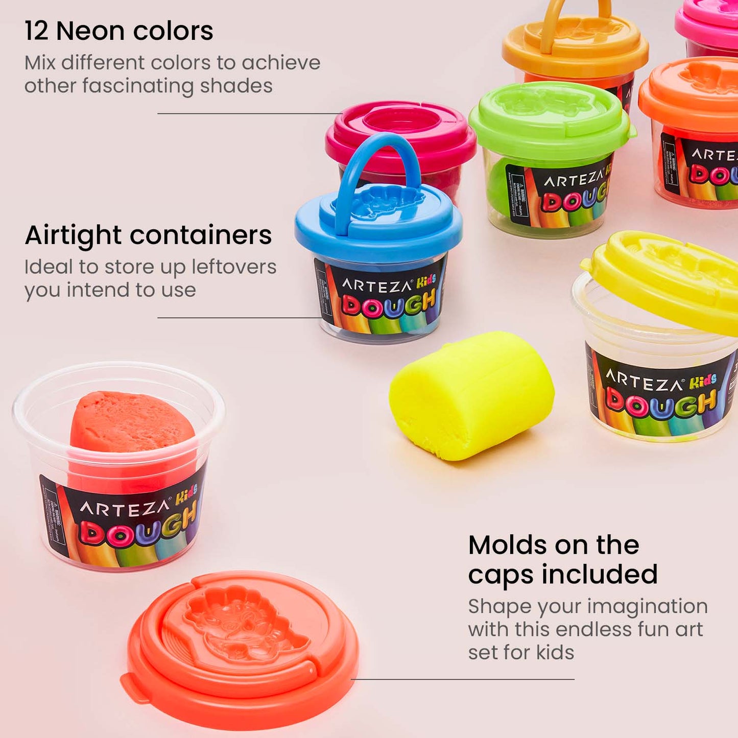 Info About Kids Dough Neon Colors Set of 12